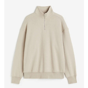 Sudadera de invierno para hombre con media cremallera, 100% algodón, tejido de rizo, color y logotipo personalizables, servicio OEM - Product Image 1