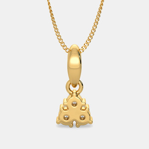 Collar con Colgante de Tres Diamantes Cultivados en Laboratorio en Oro Amarillo - Product Image 3