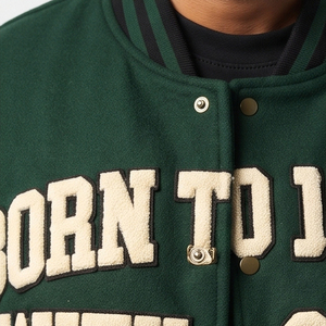 <b>Men</b> 100% Wool Blend Varsity <b>Jackets</b> Custom Embroidery Patches <b>Leather</b> Sleeve Varsity <b>Jackets</b> <b>Men's</b> Street Fashion Varsity Coat - Product Image 4