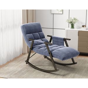 Poltrona Reclinabile Pieghevole con Schienale Alto Regolabile, Poggiapiedi e Tasche Laterali, Imbottita per Soggiorno - Product Image 1