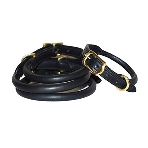 100% collier de chien arrondi en cuir véritable solide rembourré matériel robuste Rivet fabricant direct personnalisé toutes les tailles - Product Image 1