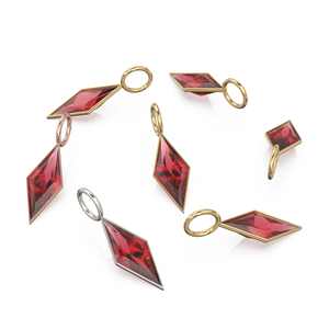 Colgante de Oro Sólido Amarillo de 18k con Granate Piropo en Forma de Cometa / Piedra de Nacimiento de Enero / Engaste para Joyería / Amuleto de Gema Roja Natural - Product Image 3