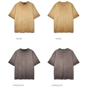 Camiseta de Hombre 2026 Más Vendida en Línea, Lavado Ácido, Transpirable, de Secado Rápido, Alta Calidad, Diseño Sólido, Tela de Lana Peinada - Product Image 4