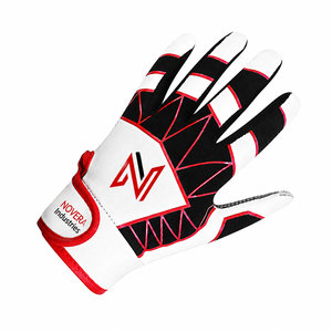 Gants de frappe pour enfants NOVERA INDUSTRIES pour baseball/softball, fermeture auto-agrippante, en cuir, doigts entiers, légers, séchage rapide - Product Image 2