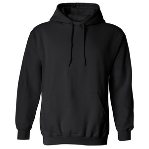Men's <b>Black</b> Hooded <b>Sweatshirt</b> Boxy Fit Casual Fleece Long Sleeve Winter Wear Solid Polyester/Cotton Eco-Friendly Hoodie - Product Image 1