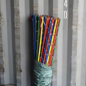 Balai en bois d'eucalyptus SSK GLOBAL, design Panda, manche en bois recouvert de PVC, poils rigides, tête de balai en plastique, nettoyage facile - Product Image 1