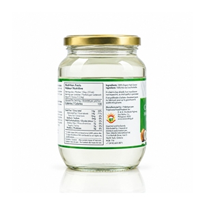 Coconut King Organic Virgin Coconut <b>Oil</b> 500ML Glass <b>Jar</b> Premium Quality Pure Coconut <b>Oil</b> - Product Image 3