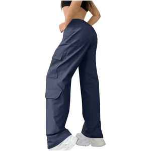 Nouveauté Printemps-Été : Pantalon Cargo Femme Taille Haute Coupe Droite Ample Multi-Poches Décontracté – Pantalon Tendance pour Femme - Product Image 6