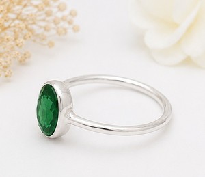 Green Onyx Sterling <b>Silver</b> <b>Ring</b>, Round Green Gemstone <b>Ring</b>, Handmade <b>925</b> <b>Silver</b> <b>Ring</b>, Minimalist Statement Jewelry, Gift for Her - Product Image 1