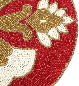 ชุดจานรองแก้วปักลายประดับด้วยลูกปัด ดีไซน์สั่งทำได้ งานฝีมือทำมือ ของตกแต่งบ้าน ของขวัญสำหรับเพื่อนและครอบครัว - Product Image 3