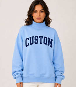 Sudadera con capucha casual de forro polar con cuello simulado y letras griegas bordadas, talla grande, para hombre, con logo personalizado, estilo hermandad, para otoño - Product Image 2