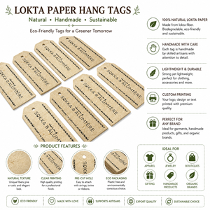 Étiquettes suspendues personnalisées en carton, faites à la main, écologiques, recyclables pour vêtements, étiquettes de vêtements durables et emballages cadeaux pour l'extérieur - Product Image 6