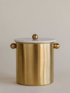 Stylish Brass <b>Ice</b> <b>Bucket</b> <b>With</b> <b>Lid</b> And Handles For Luxury Bar Restaurant Hotel Wedding Beverage Service - Product Image 3