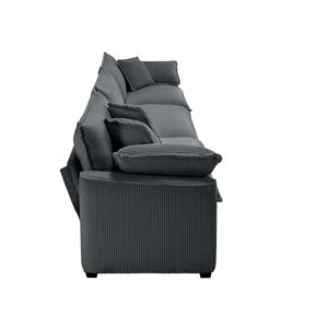 Set di Divani Moderni in Tessuto per Soggiorno, 2 Pezzi: 1 Divano a 2 Posti e 1 a 3 Posti, 8 Cuscini, Imbottitura Profonda - Product Image 5