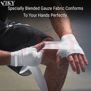 Vendas de Boxeo Elásticas de Algodón Blanco Puro, Totalmente Personalizadas, para Entrenamiento de Artes Marciales, Transpirables, con Soporte para Muñeca - Product Image 2