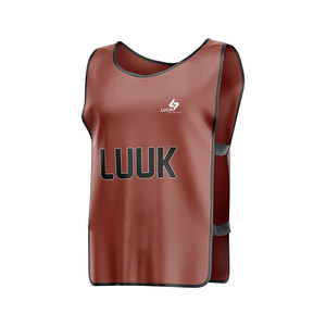 Customized Brown Mesh Soccer Practice Vest Sleeveless Breathable Polyester <b>Bib</b> Unisex Adult All Seasons Sublimated Print Uniform - Product Image 1