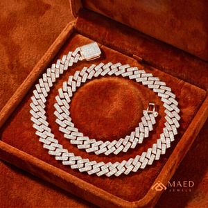 Collar de Eslabones Cubanos de Moissanita Chapado en Oro Rosa, Joyería de Moda, Estilo Colgante Fino para Hombres y Mujeres, Diseño Clásico de Nueva York - Product Image 4