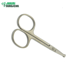 Ciseaux professionnels en argent pour couper les poils du nez, à pointe arrondie, outil de toilettage pour les oreilles et les sourcils - Product Image 3