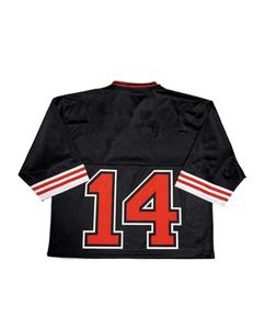 Camiseta de fútbol americano de malla con cuello en V personalizado o Jersey corto sobredimensionado con logotipo personalizado sublimado para hombre y mujer - Product Image 6