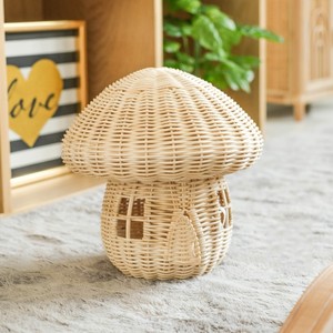 Maisons de jeu en bois, maison champignon en rotin, jouets sur le thème de la forêt pour la décoration et les jeux de rôle - Product Image 5