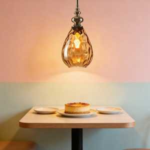Best Quality Metal With Glass Double Shade 1 Light Pendant Dining Room Decorative Chandelier for Office Home Living Room - Product Image 2