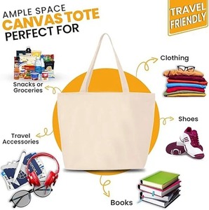 Sac de plage en toile de qualité supérieure avec des bretelles robustes et un grand espace de rangement pour les vacances et les activités de plein air - Product Image 6