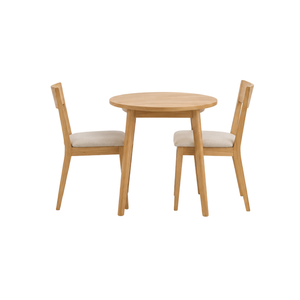 Juego de Comedor ARTERRA Premium Moderno de Madera de Teca, Mesa de Comedor Redonda de Madera y Sillas, Muebles para el Hogar de Estilo Escandinavo Minimalista - Product Image 1