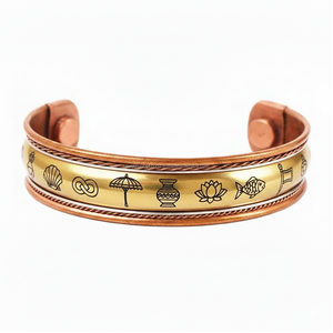 Brazalete Magnético Multipolar de Cobre para Beneficios Mejorados con Ocho Signos Auspiciosos Grabados - Product Image 3
