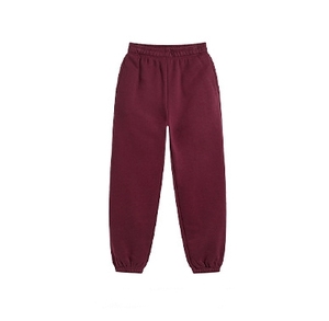 Pantalones Deportivos de Algodón Color Borgoña para Hombre, Cintura Elástica, Casuales, Ligeros, Tejido Liso Teñido, Transpirables y Ecológicos - Product Image 1