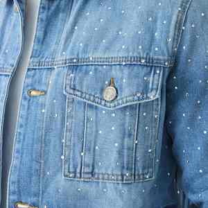 2026 New Fashion Design High Quality & Quick Dry Wholesale Price Custom Made Denim <b>Rhinestone</b> Men's <b>Jackets</b> - Product Image 2