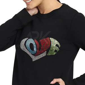 Prix de gros, sweat-shirt en strass pour femmes fabriqué au Pakistan, sweat-shirt léger en strass pour femmes - Product Image 5