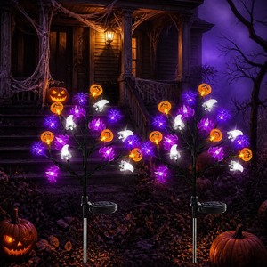 Guirnalda de Luces LED con Forma de Calabaza de Halloween, Decoración de Jardín para Exteriores, Lámpara Nocturna LED, Luz Blanca Cálida, Adorno Festivo para Patio - Product Image 5
