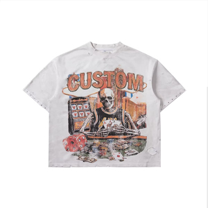 Camiseta de Gran Tamaño para Hombre con Estampado DTG, Algodón Premium, Diseño Gráfico Digital Vibrante, Corte Holgado Informal, Cuello Redondo, Manga Corta, Estilo Urbano - Product Image 1
