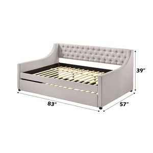 Divano letto intero Lianna e doppia con mobili da soggiorno in tessuto fendinebbia - Product Image 2