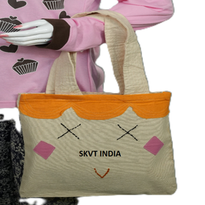 Sac fourre-tout personnalisé en toile de coton, motif dessin animé mignon, accessoire de mode féminin, sac réutilisable écologique - Product Image 6