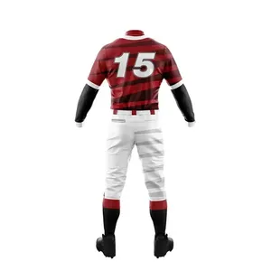 Ensemble de maillots et pantalons de baseball personnalisés en gros, uniforme de baseball par sublimation, vêtements de sport respirants pour équipes, fournisseur - Product Image 3
