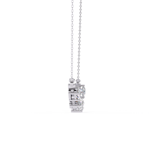 10K 14K 18K White Gold Multi Shape Bar <b>Necklace</b> Featuring Shimmering Pear Marquise Emerald Heart and Oval Cut Lab Grown Diamonds - Product Image 2