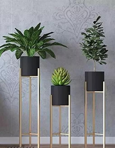 Supports à fleurs modernes en métal pour salon, chambre à coucher, présentoir de plantes, support à plantes haut pour plantes d'intérieur - Product Image 2