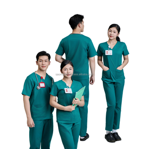 Ensembles de conception disponibles uniformes hospitaliers gommages médicaux médecins blouse blanche haut d'allaitement manches courtes gommages usine FMF-OEM/ODM - Product Image 4