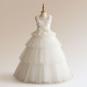 Factory <b>Direct</b> Pink Flower Girl Dress Sparkly <b>Beaded</b> Bodice Puffy Layered Satin Knee-Length Ball Gown Princess Party - Product Image 1