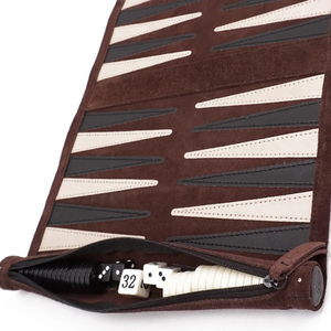 OEM Custom Leather Durable <b>Backgammon</b> Board Game Premium Foldable <b>Set</b> Checkers Dice Soft Interior Party Wholesale Prices - Product Image 2