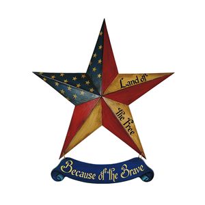 Cartelli da parete in legno con stella Americana da 24 pollici - Product Image 1