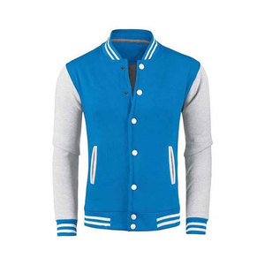 Cotton/Polyester Men's Letterman Jacket with <b>Stand</b> Collar and Front Logo Eco-Friendly & Breathable Casual Winter Jacket - Product Image 1