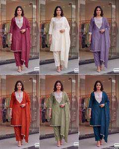Conjunto de Salwar Kameez de Seda para Mujer, Traje Indio Pakistaní Bordado con Dupatta para Fiestas y Eventos, Ropa Étnica Femenina - Product Image 4
