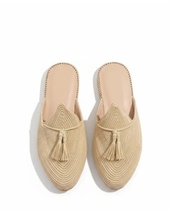 รองเท้าสานราฟเฟียทำมือ – รองเท้าช่างฝีมือชาวโมร็อกโกสำหรับผู้หญิง |   รองเท้าแตะชายหาดใยธรรมชาติพื้นหนัง - Product Image 3