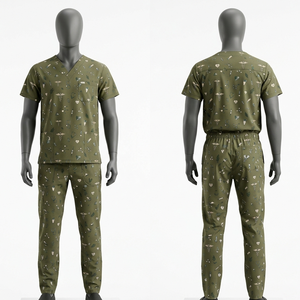 Ensemble de blouses médicales unisexe imprimées Sales Blackhardson en tissu Dobby polycoton 180 GSM de qualité supérieure, avec détection d'aiguilles et thermocollage sans couture, pour hôpital - Product Image 1