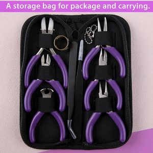 Mini Craft <b>Pliers</b> <b>Set</b> for Jewelry Making with Flat Jaw Bent Nose End Cutting and Double Nose Precision Tools - Product Image 6