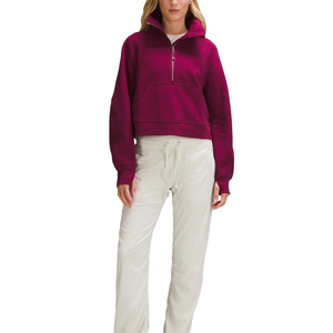 Sudadera con capucha de alta calidad, estilo casual, con hombros caídos, transpirable, ecológica, con cremallera de un cuarto, para mujer, a bajo precio. - Product Image 5