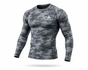 Custom <b>Men</b> Gray Camouflage <b>Compression</b> Rash Guard Long Sleeve Gym <b>Shirt</b> Athletic Fitness Training Workout Sportswear Base Layer - Product Image 1