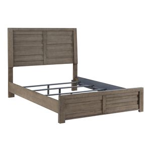 Letto Matrimoniale in Legno Stile Rustico con Finitura Grigia, 1 Pezzo, Arredamento Camera da Letto con Testiera e Pediera a Doghe - Product Image 4
